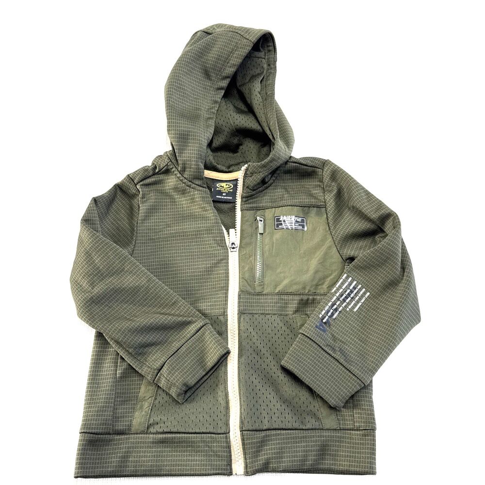 Athletic Works Tech Mesh Spring Jacket-Smokey Olive - 4T - lined lightweight